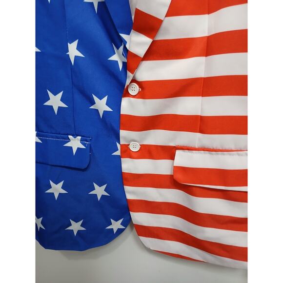 Stars & Stripes USA Flag American Novelty Suit Sz M Red White Blue Event Costume - Picture 6 of 16